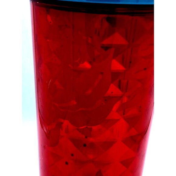 Starbucks Red Flowers Berries Abstract Faceted Cold Cup Tumbler 24 oz with Straw - Picture 7 of 7